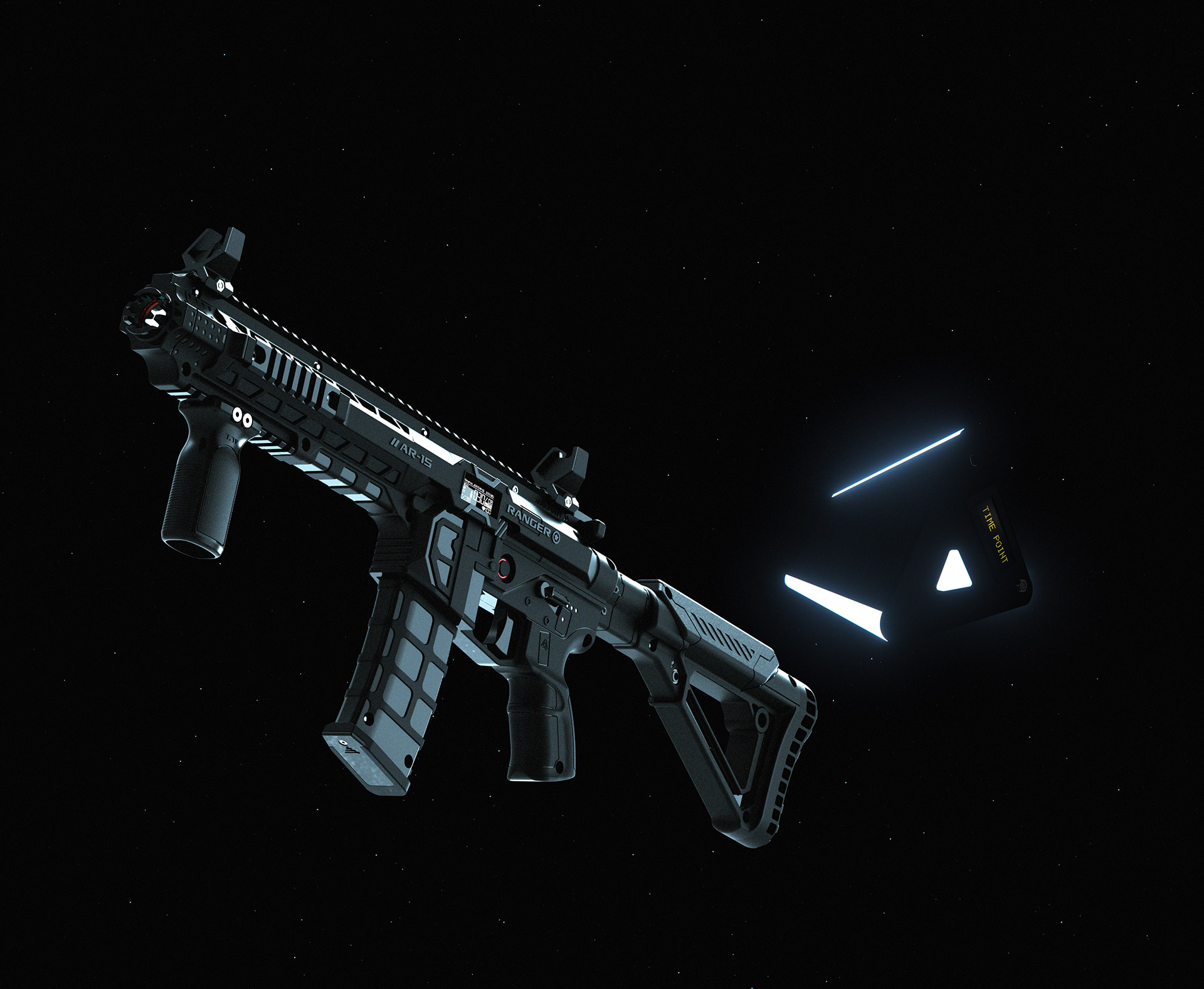 Оборудование альфатаг AR-15 и таймпоинт